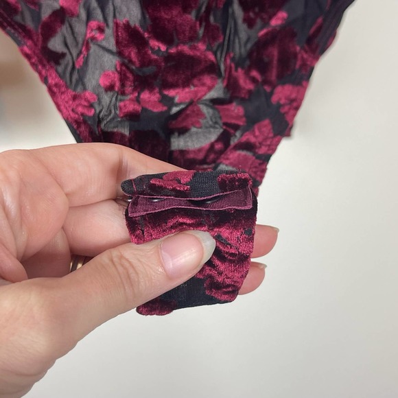 Free People Midnight Combo Magic Hour Velvet Burnout Bodysuit NWT Size XS - Picture 7 of 12